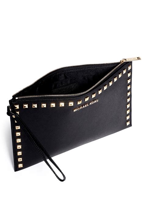 michael kors black clutch ebay|Michael Kors large wristlet clutch.